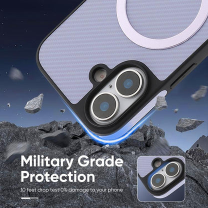 For iPhone 17 Kalebol Carbon Fiber MagSafe Phone Case(Purple) by Kalebol