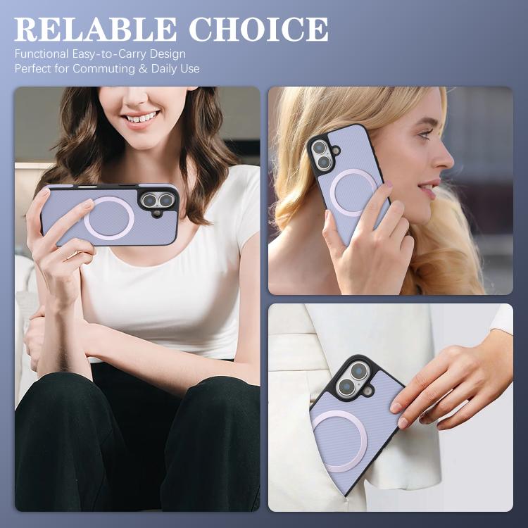For iPhone 17 Kalebol Carbon Fiber MagSafe Phone Case(Purple) by Kalebol