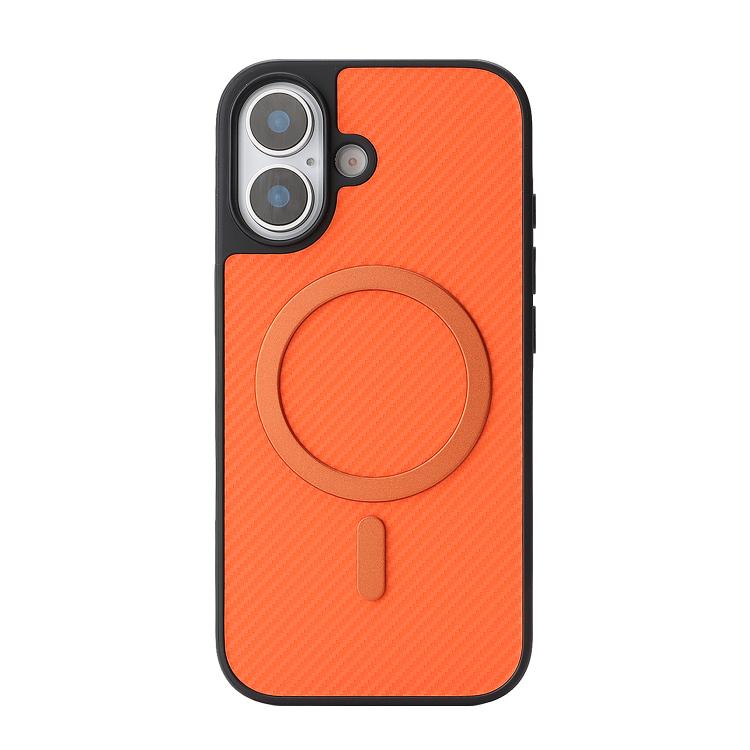 For iPhone 17 Kalebol Carbon Fiber MagSafe Phone Case(Orange) by Kalebol