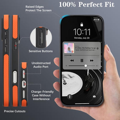 For iPhone 17 Kalebol Carbon Fiber MagSafe Phone Case(Orange) by Kalebol