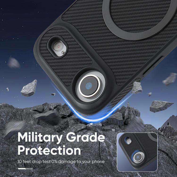 For iPhone Air Kalebol Carbon Fiber MagSafe Phone Case(Black) by Kalebol