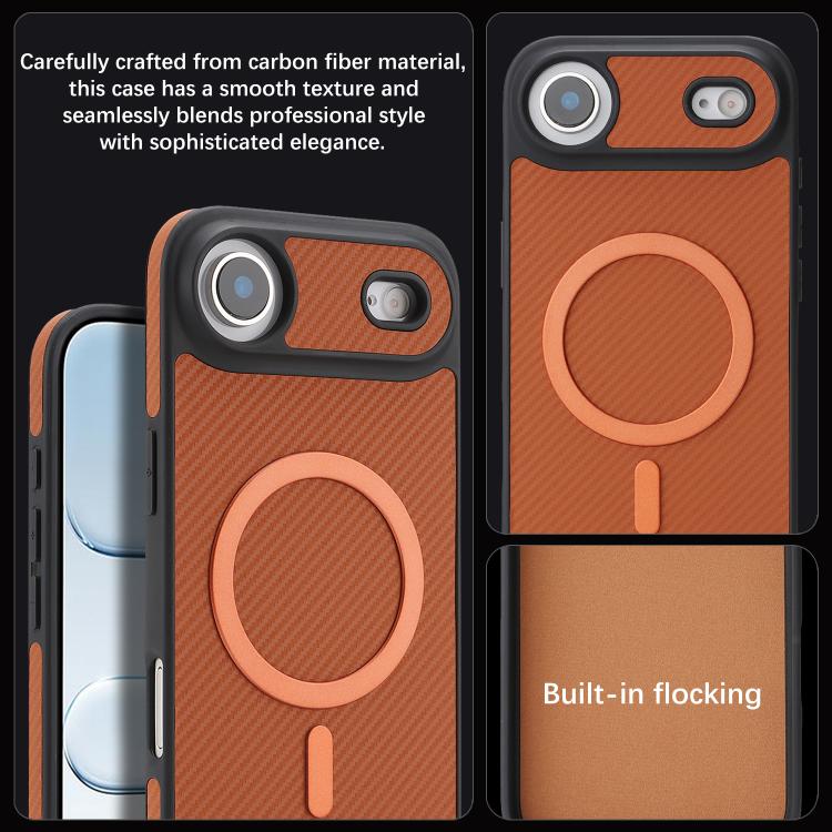For iPhone Air Kalebol Carbon Fiber MagSafe Phone Case(Brown) by Kalebol