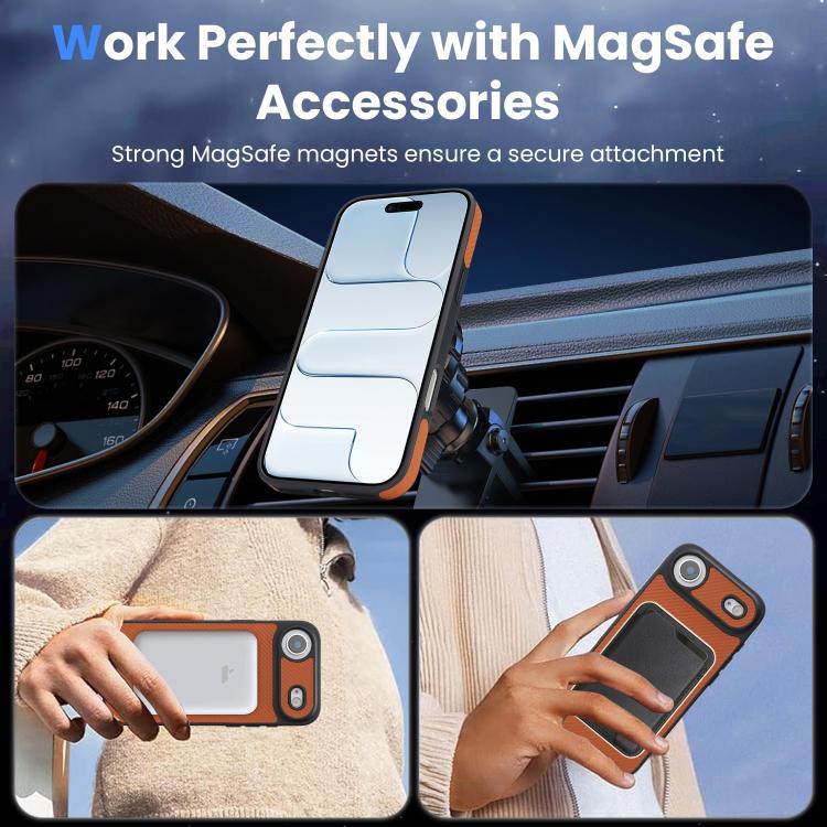 For iPhone Air Kalebol Carbon Fiber MagSafe Phone Case(Brown) by Kalebol