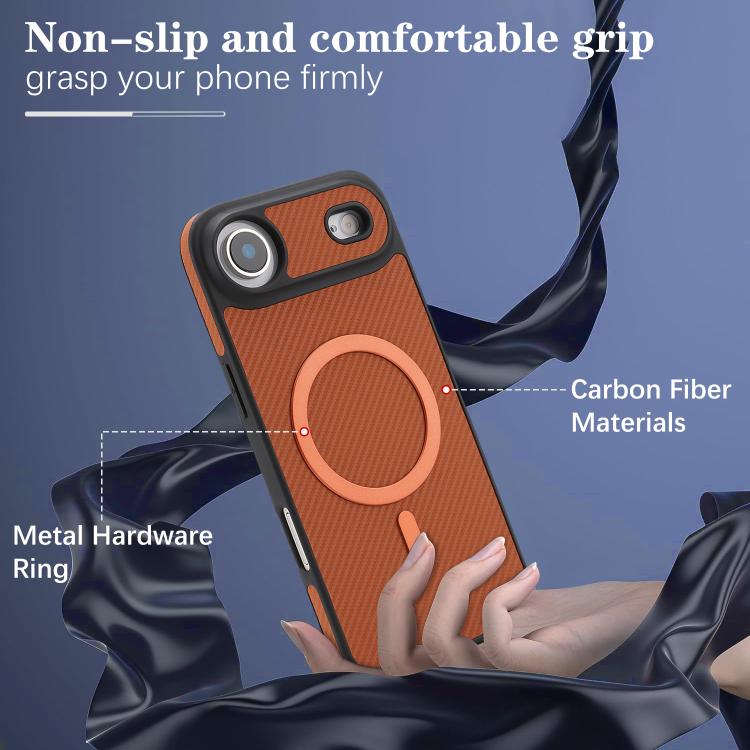 For iPhone Air Kalebol Carbon Fiber MagSafe Phone Case(Brown) by Kalebol