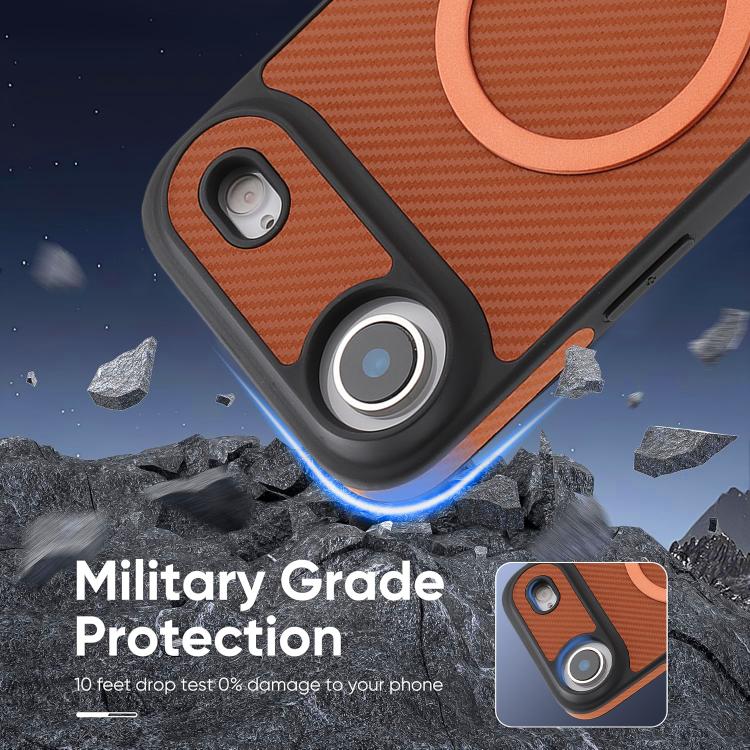 For iPhone Air Kalebol Carbon Fiber MagSafe Phone Case(Brown) by Kalebol