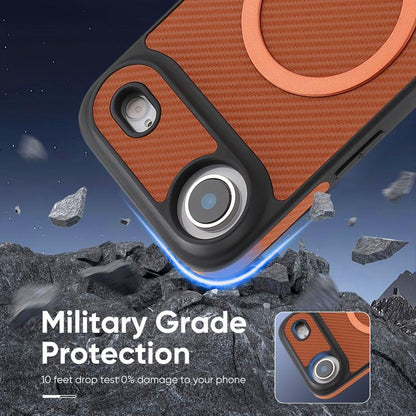 For iPhone Air Kalebol Carbon Fiber MagSafe Phone Case(Brown) by Kalebol