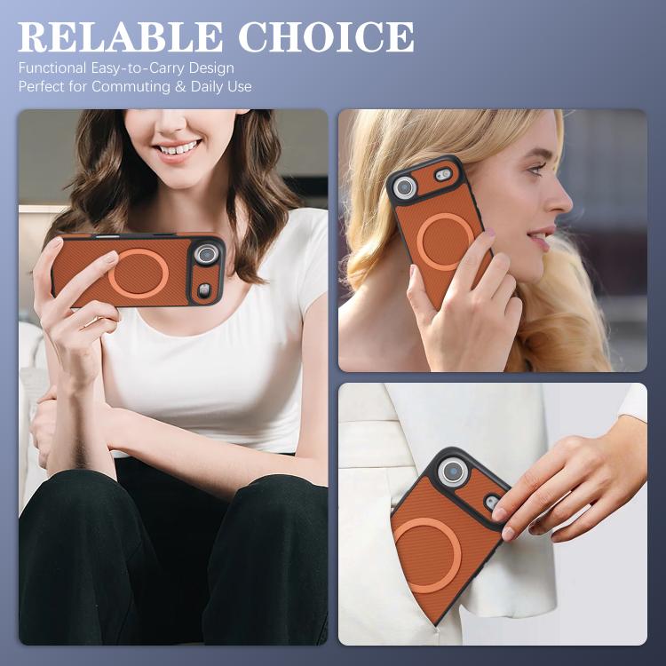 For iPhone Air Kalebol Carbon Fiber MagSafe Phone Case(Brown) by Kalebol