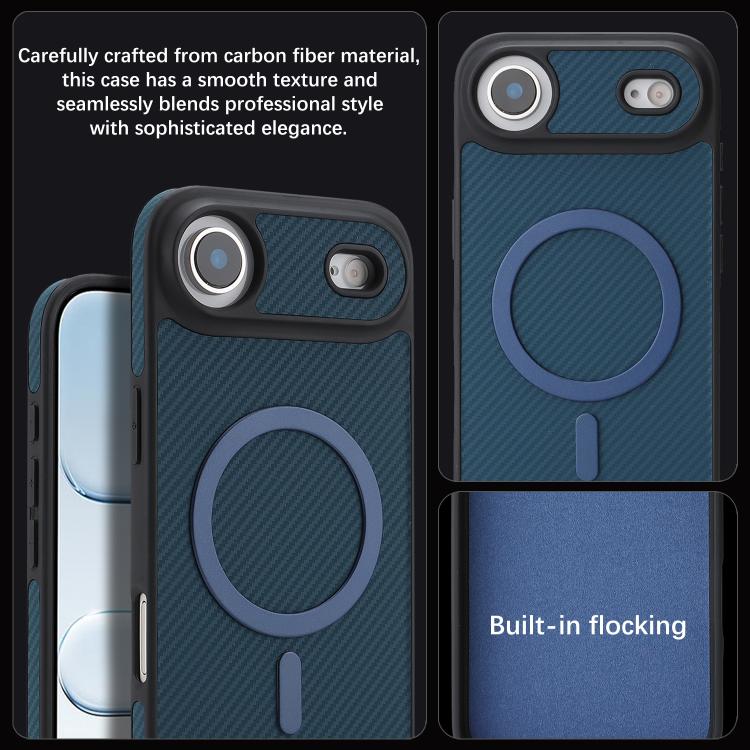 For iPhone Air Kalebol Carbon Fiber MagSafe Phone Case(Blue) by Kalebol