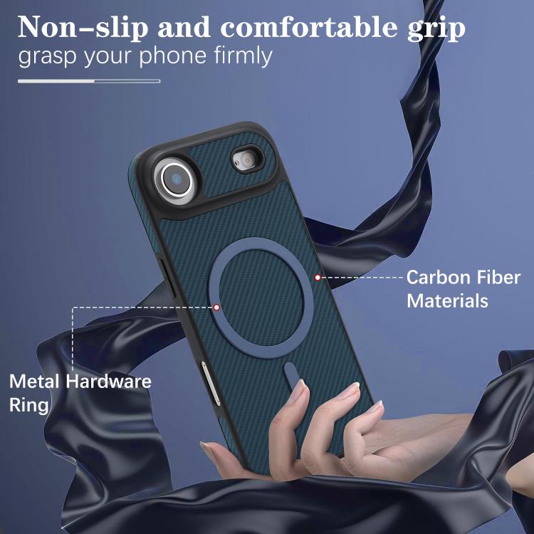 For iPhone Air Kalebol Carbon Fiber MagSafe Phone Case(Blue) by Kalebol