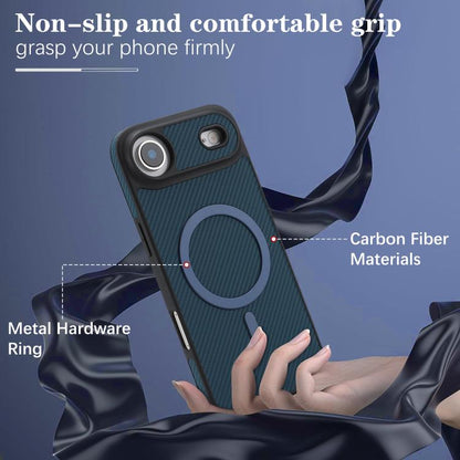 For iPhone Air Kalebol Carbon Fiber MagSafe Phone Case(Blue) by Kalebol
