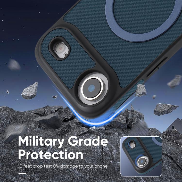 For iPhone Air Kalebol Carbon Fiber MagSafe Phone Case(Blue) by Kalebol