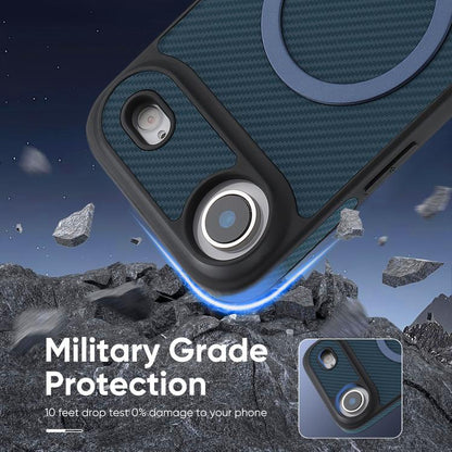 For iPhone Air Kalebol Carbon Fiber MagSafe Phone Case(Blue) by Kalebol