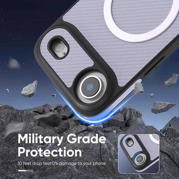 For iPhone Air Kalebol Carbon Fiber MagSafe Phone Case(Purple) by Kalebol