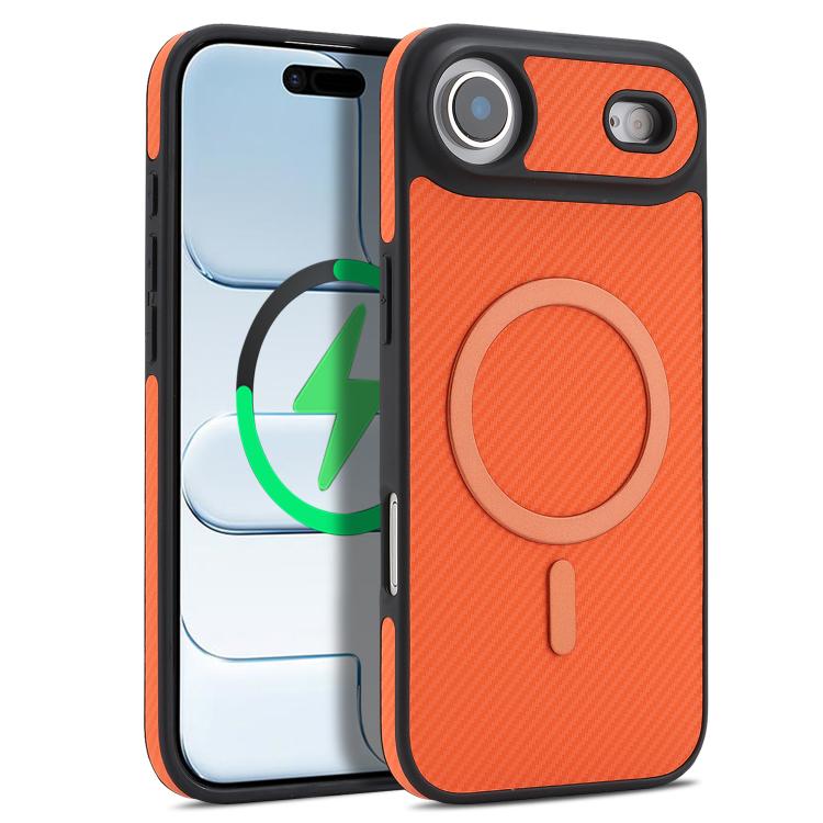 For iPhone Air Kalebol Carbon Fiber MagSafe Phone Case(Orange) by Kalebol