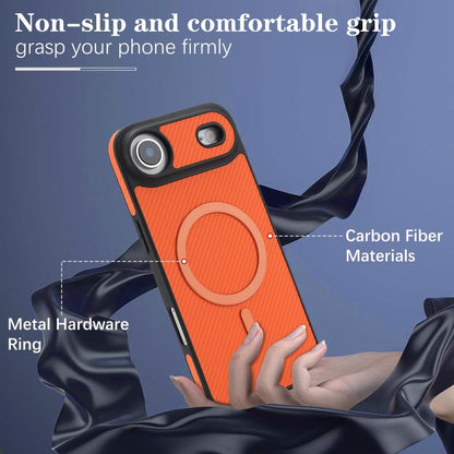 For iPhone Air Kalebol Carbon Fiber MagSafe Phone Case(Orange) by Kalebol
