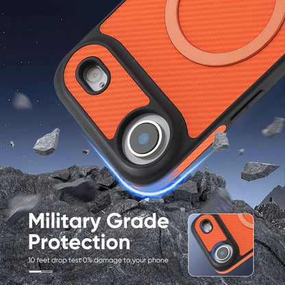 For iPhone Air Kalebol Carbon Fiber MagSafe Phone Case(Orange) by Kalebol