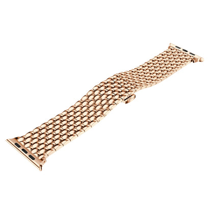 Dragon Grain Solid Stainless Steel Wrist Strap Watch Band for Apple Watch Series 3 & 2 & 1 42mm(Rose Gold) by bashfashion