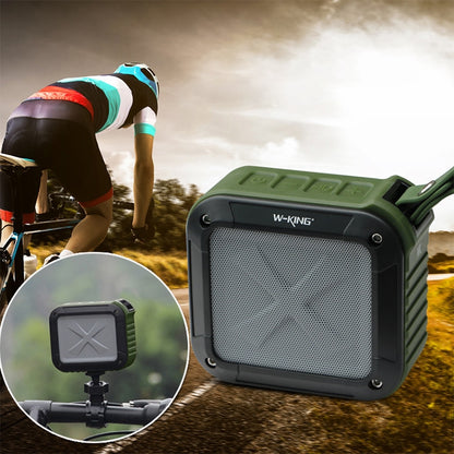 W-KING S7 Mini Wireless Waterproof Loudspeaker With TF/FM/AUX/NFC Bluetooth Bike Speaker(Army Green) by W-KING