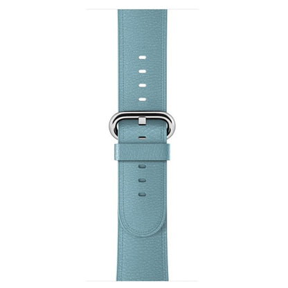 Classic Button Leather Wrist Strap Watch Band for Apple Watch Series 3 & 2 & 1 38mm(Light Blue) by bashfashion