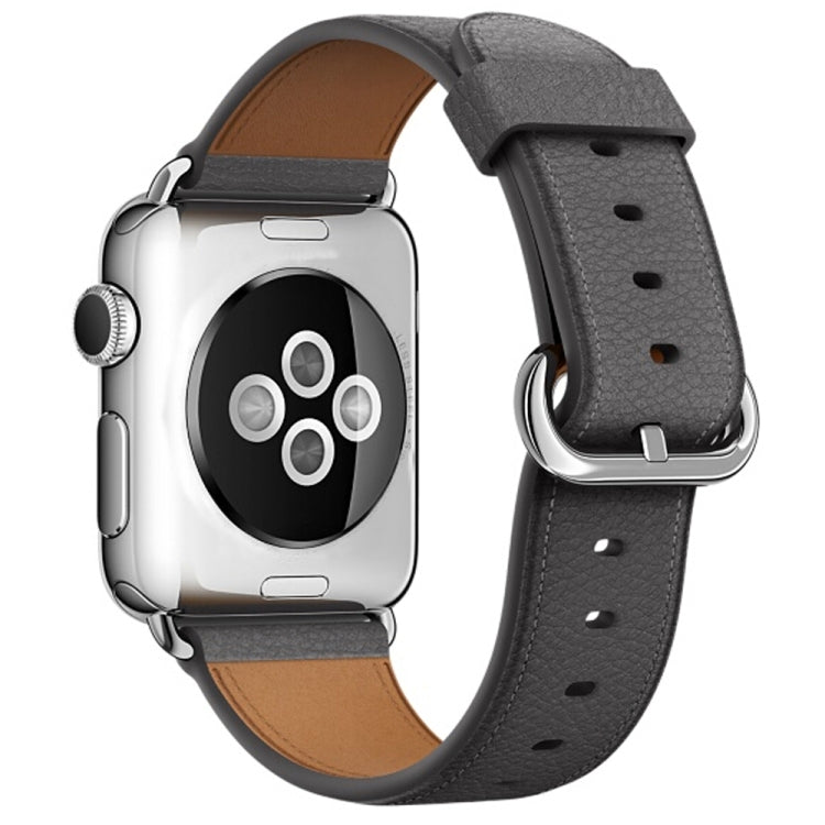 Classic Button Leather Wrist Strap Watch Band for Apple Watch Series 3 & 2 & 1 38mm(Gray) by bashfashion