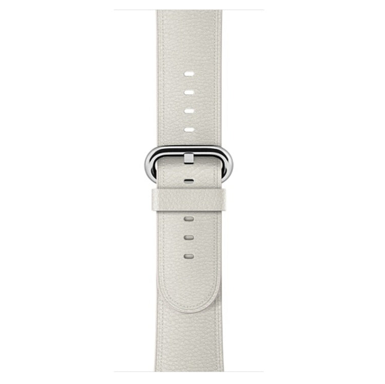 Classic Button Leather Wrist Strap Watch Band for Apple Watch Series 3 & 2 & 1 38mm(White) by bashfashion