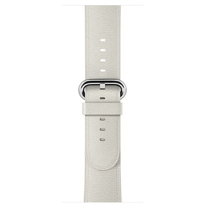 Classic Button Leather Wrist Strap Watch Band for Apple Watch Series 3 & 2 & 1 38mm(White) by bashfashion