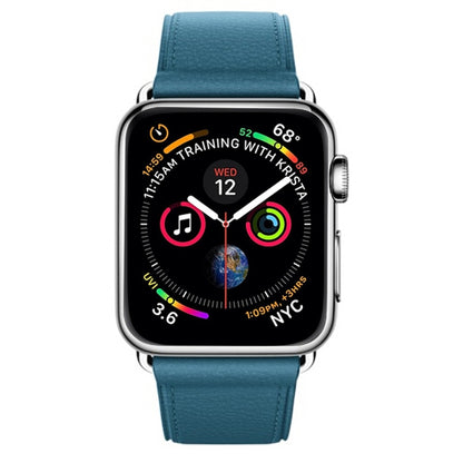 Classic Button Leather Wrist Strap Watch Band for Apple Watch Series 3 & 2 & 1 42mm(Dark Blue) by bashfashion