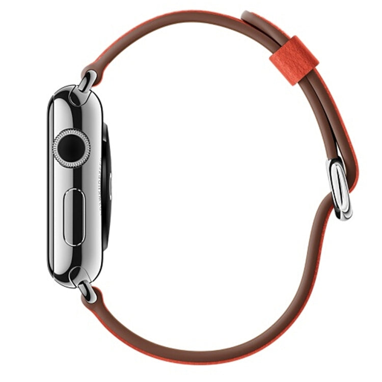 Classic Button Leather Wrist Strap Watch Band for Apple Watch Series 3 & 2 & 1 42mm(Orange) by bashfashion