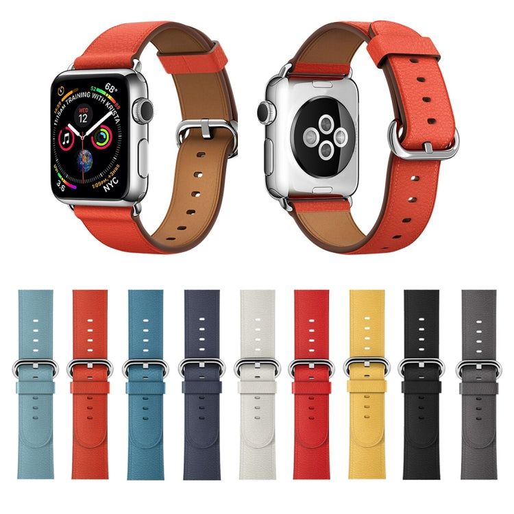 Classic Button Leather Wrist Strap Watch Band for Apple Watch Series 3 & 2 & 1 42mm(Orange) by bashfashion