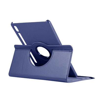 ENKAY 360 Degree Rotation Lichi Texture Leather Case with Holder for Samsung Galaxy Tab S6 10.5 T860 / T865(Dark Blue) by ENKAY