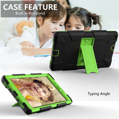 For Galaxy Tab A8.0 2019 / T290 Shockproof Two-Color Silicone Protection Case with Holder(Black+Green) by bashfashion