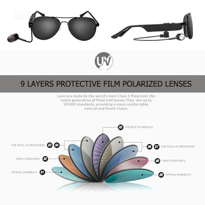 A8 Wireless Earphone Bluetooth Headset Sunglasses Music Headphones Smart Glasses Earbud Hands-free with Mic by bashfashion