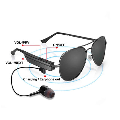 A8 Wireless Earphone Bluetooth Headset Sunglasses Music Headphones Smart Glasses Earbud Hands-free with Mic by bashfashion