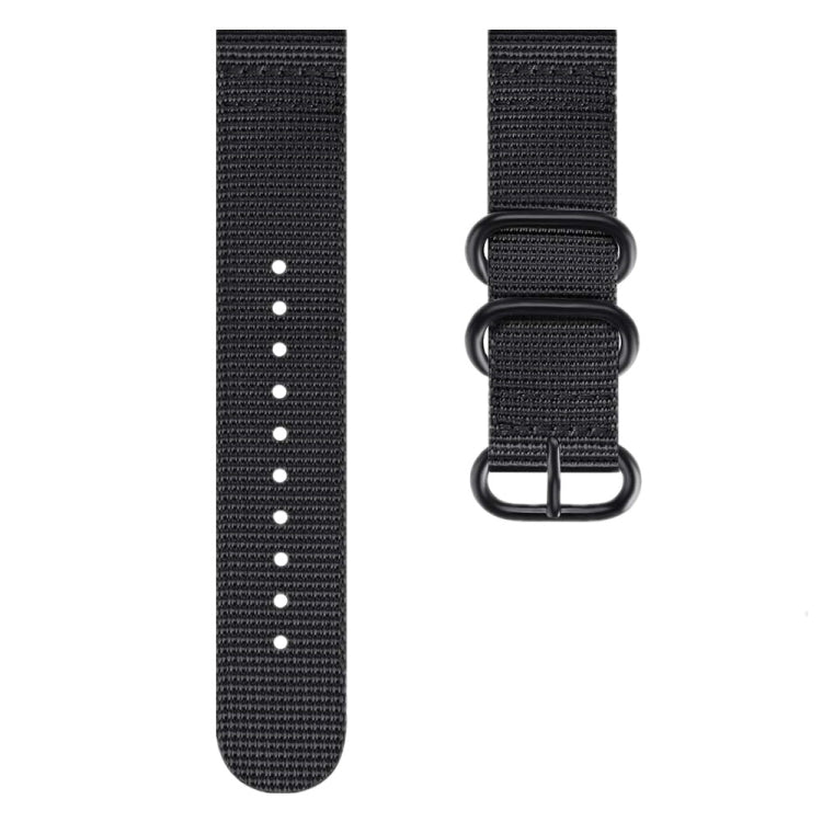 For Samsung Galaxy Watch Active 2 22mm / Gear S3 Nylon Three-ring Watch Band(Black) by bashfashion