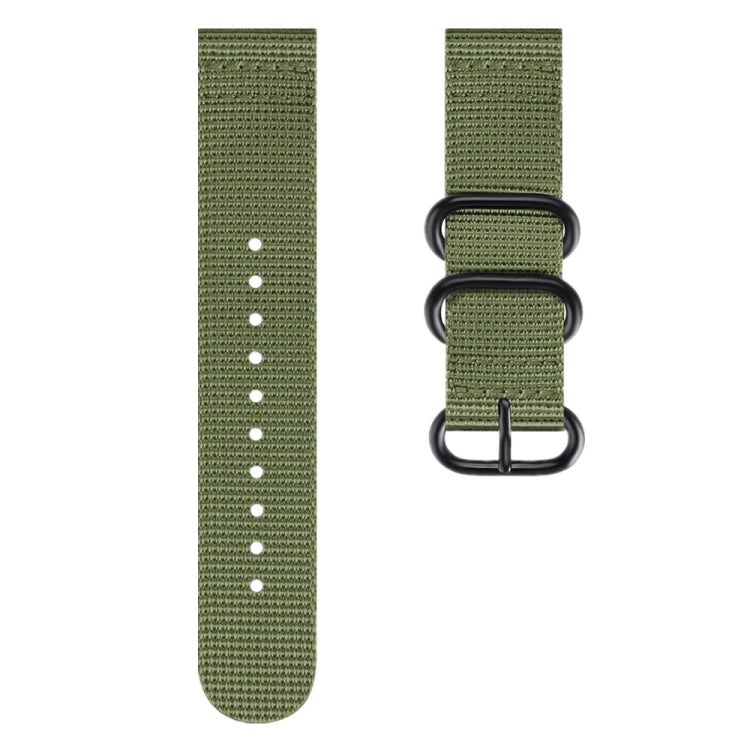 For Samsung Galaxy Watch Active 2 20mm / Gear S3 Nylon Three-ring Watch Band(Army Green) by bashfashion