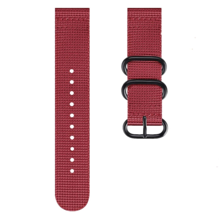 For Samsung Galaxy Watch Active 2 20mm / Gear S3 Nylon Three-ring Watch Band(Wine Red) by bashfashion