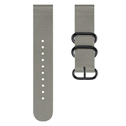 For Samsung Galaxy Watch Active 2 18mm / Gear S3 Nylon Three-ring Watch Band(Gray) by bashfashion