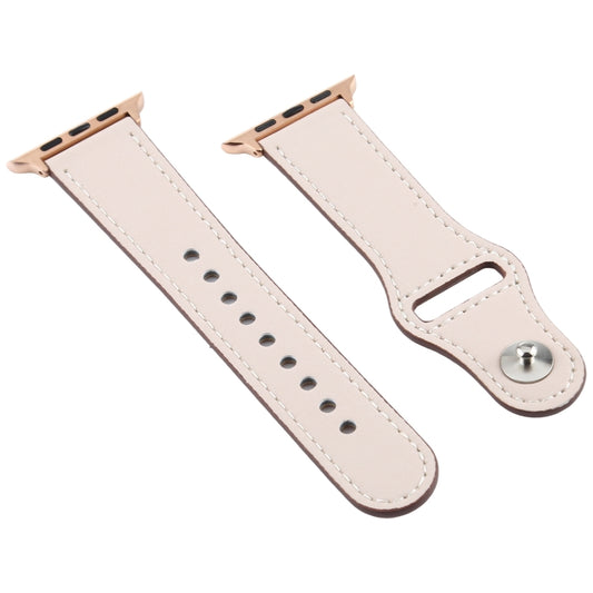For Apple Watch 3 / 2 / 1 Generation 38mm Universal Buckle Leather Strap(Ivory White) by bashfashion
