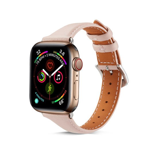 For Apple Watch 3 / 2 / 1 Generations 38mm Universal Thin Leather Strap(Pink) by bashfashion