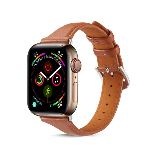 For Apple Watch 3 / 2 / 1 Generations 38mm Universal Thin Leather Strap(Brown) by bashfashion