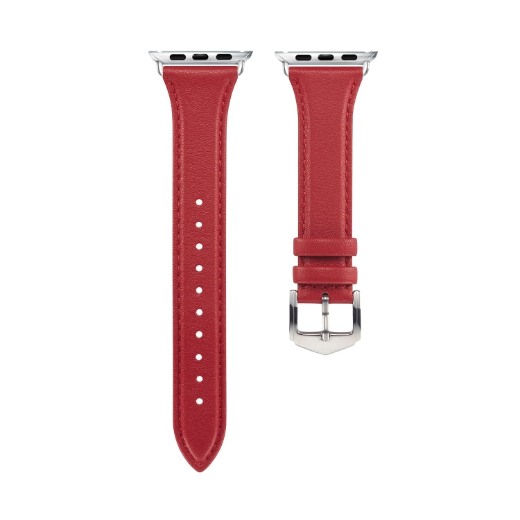 For Apple Watch 3 / 2 / 1 Generations 38mm Universal Thin Leather Strap(Red) by bashfashion