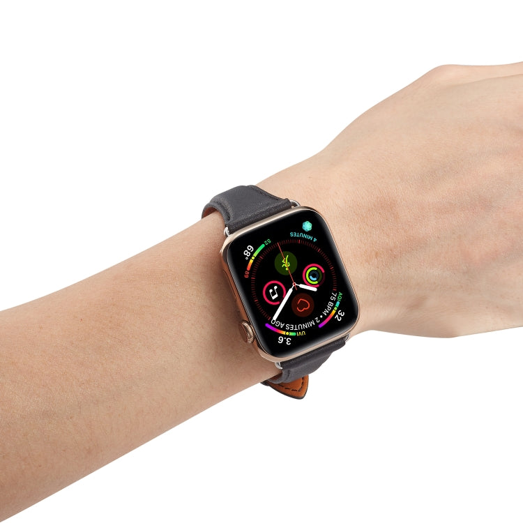 For Apple Watch 3 / 2 / 1 Generations 38mm Universal Thin Leather Strap(Black) by bashfashion