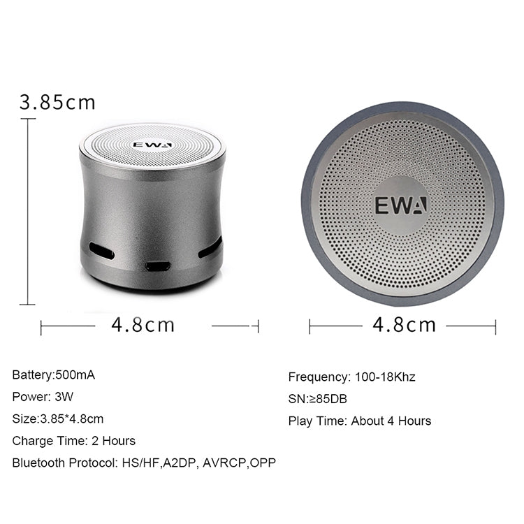 EWA A109M Portable Bluetooth Speaker Wireless Heavy Bass Bomm Box Subwoofer Phone Call Surround Sound Bluetooth Shower Speaker(Blue) by EWA