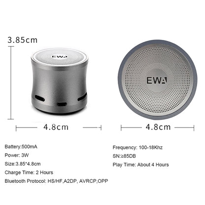 EWA A109M Portable Bluetooth Speaker Wireless Heavy Bass Bomm Box Subwoofer Phone Call Surround Sound Bluetooth Shower Speaker(Blue) by EWA