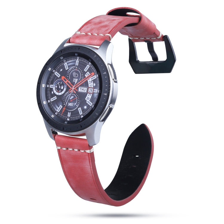 22mm Leather Watch Band For Huawei Watch GT2e / GT2 46mm(Red) by bashfashion