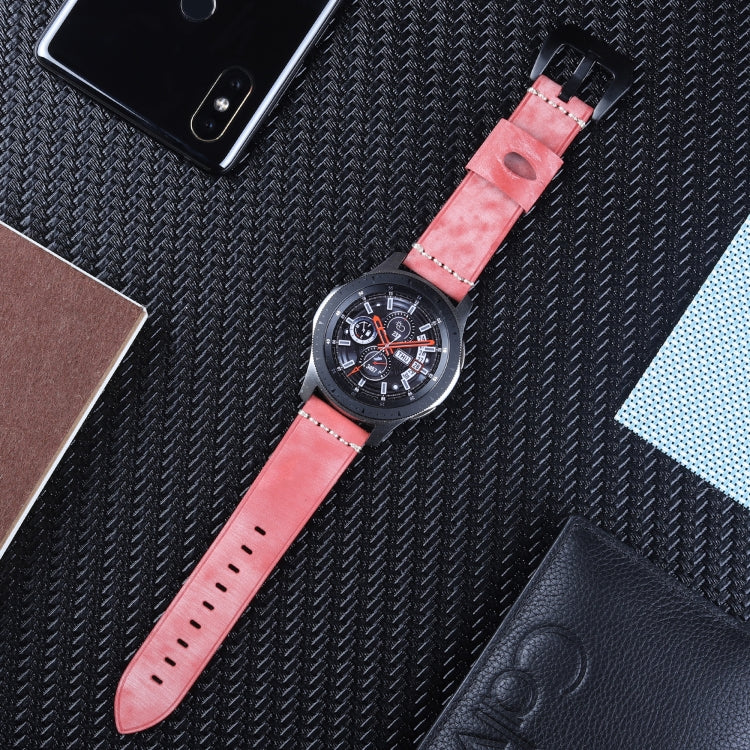 22mm Leather Watch Band For Huawei Watch GT2e / GT2 46mm(Red) by bashfashion
