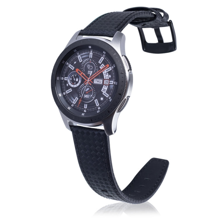 22mm For Huawei Watch GT2e GT2 46mm Carbon fiber Leather Watch Band(Black) by bashfashion