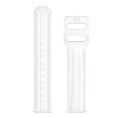 20mm For Huawei Watch GT2 42mm / Galaxy Watch Active 2 / Huami GTS/GTR 42MM Silicone Watch Band with Japanese Buckle(White) by bashfashion