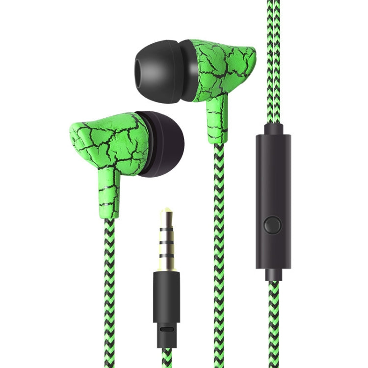 3.5mm Jack Crack Earphone Wired Headset Super Bass Sound Headphone Earbud with Mic for Mobile Phone Samsung Xiaomi MP3 4(Green) by bashfashion