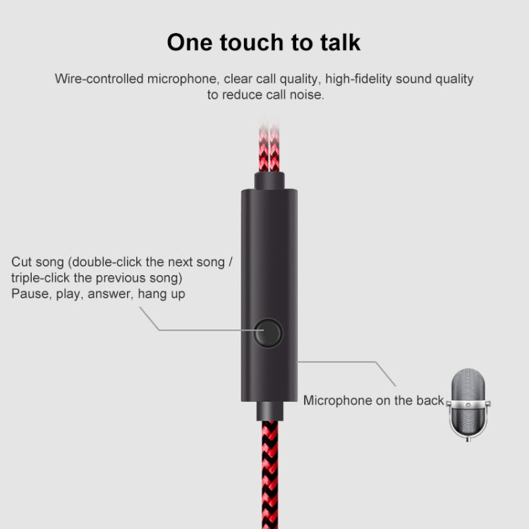 3.5mm Jack Crack Earphone Wired Headset Super Bass Sound Headphone Earbud with Mic for Mobile Phone Samsung Xiaomi MP3 4(Red) by bashfashion